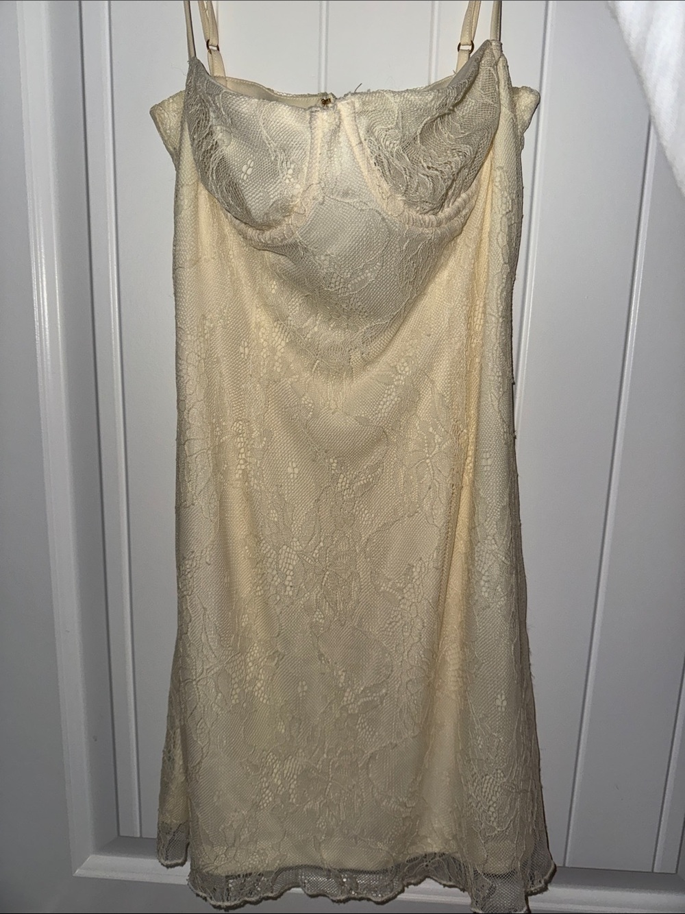 WeWoreWhat Cream Lace Slip Dress
